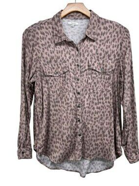Maurices Leopard Button Down Utility Shirt Womens XL